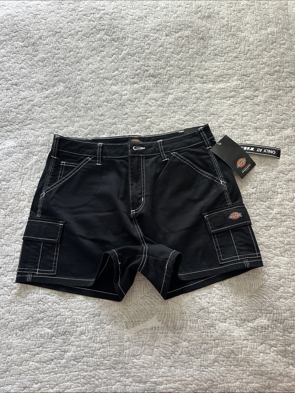 Dickies Black Women's Cargo Shorts with Contrast Stitching